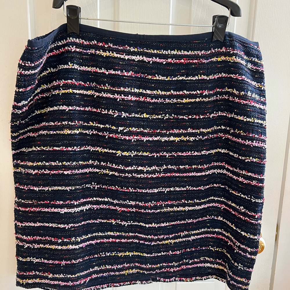 Talbots Navy Fringe Pencil Skirt